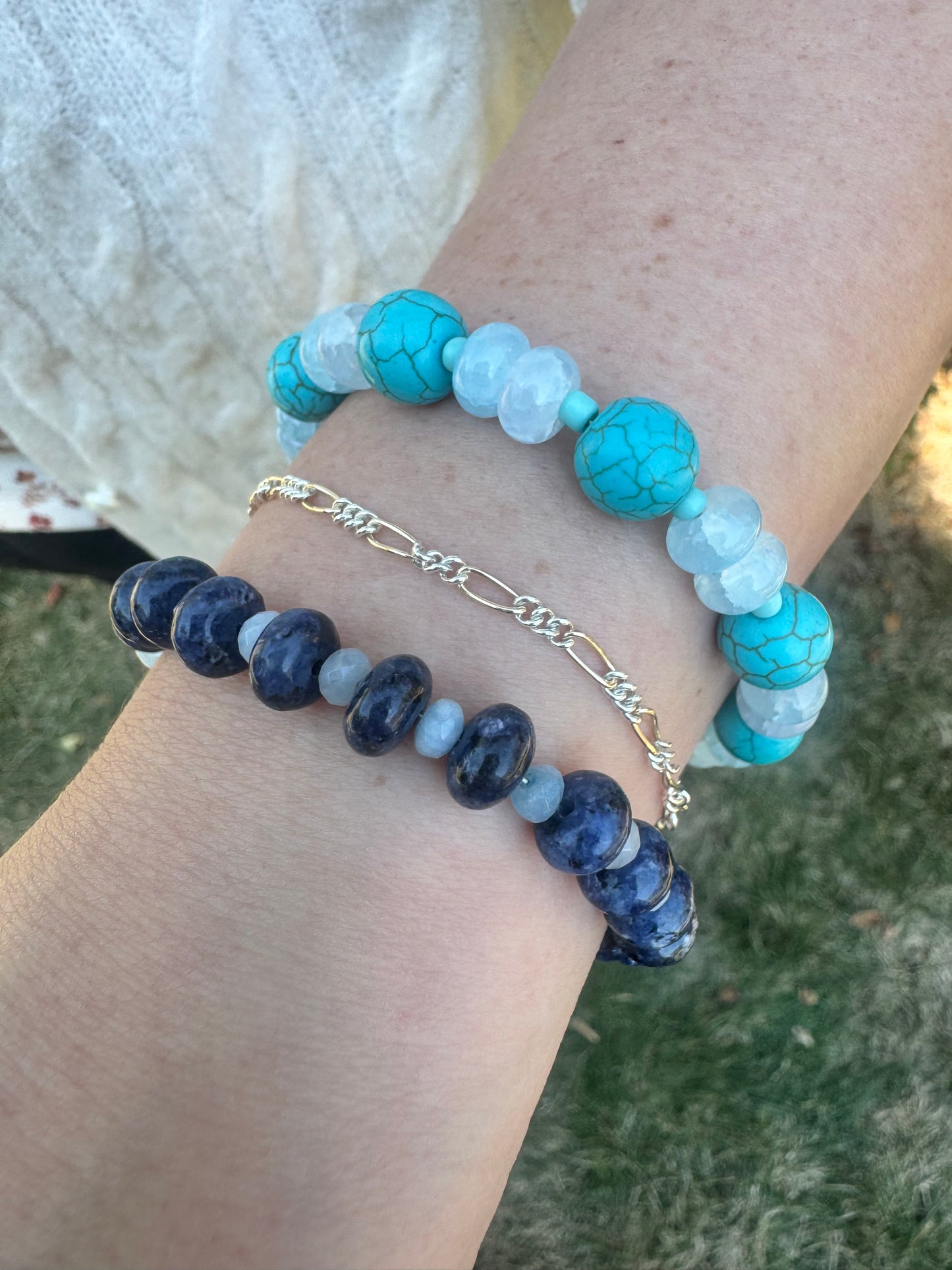 Evening Tide Bracelet – Blue Sodalite & Aquamarine