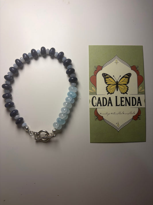Evening Tide Bracelet – Blue Sodalite & Aquamarine
