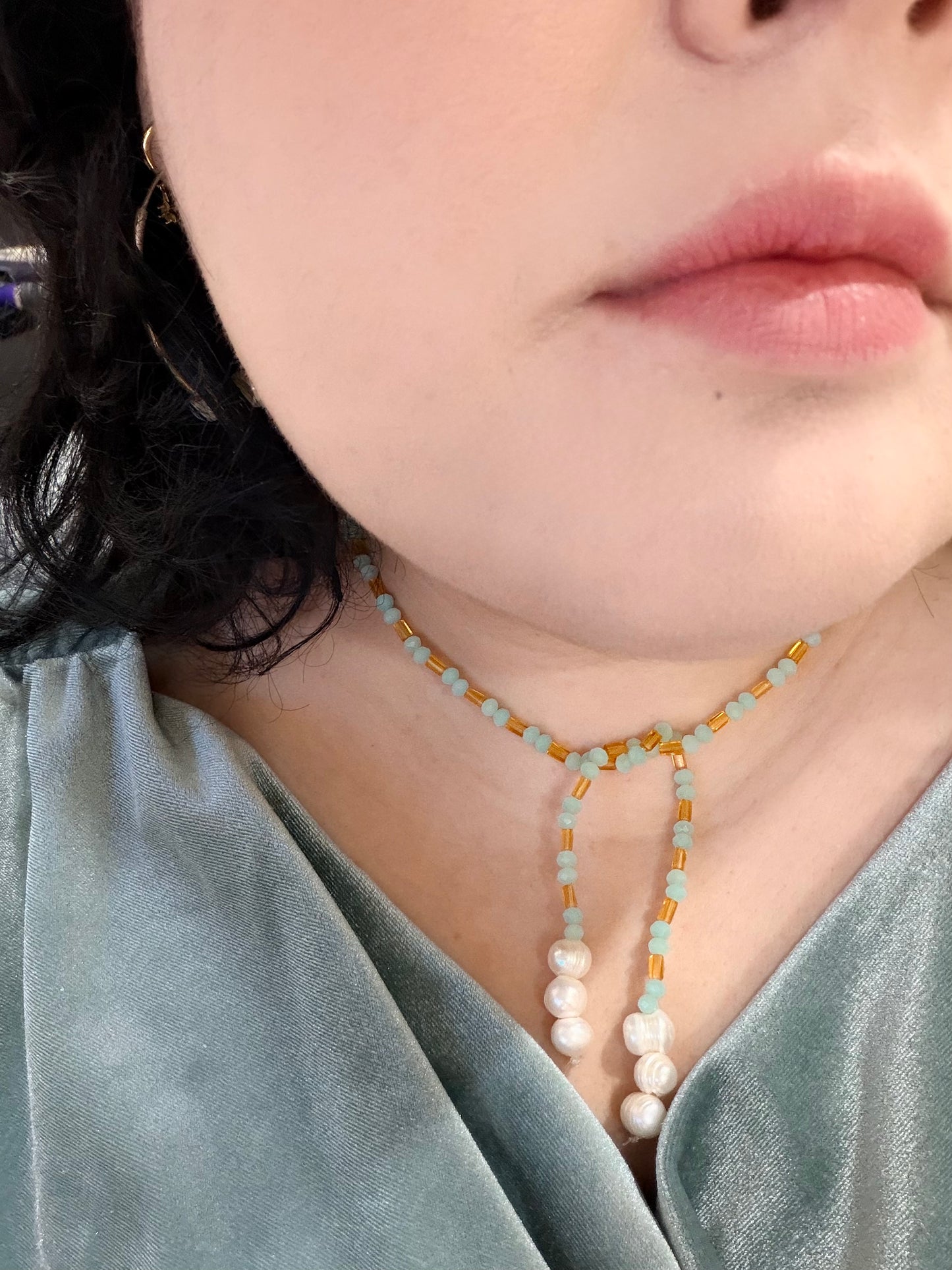 Teal & Gold Neck Tie