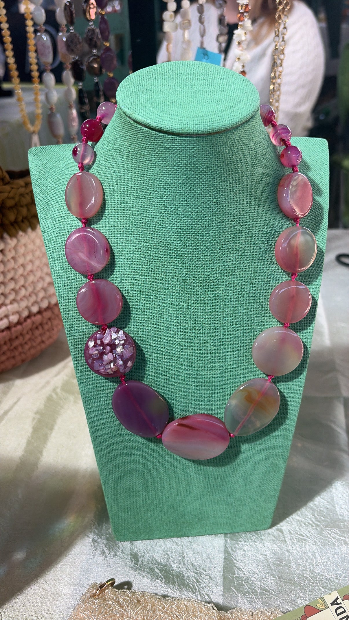 Pink Vintage Statement Necklace
