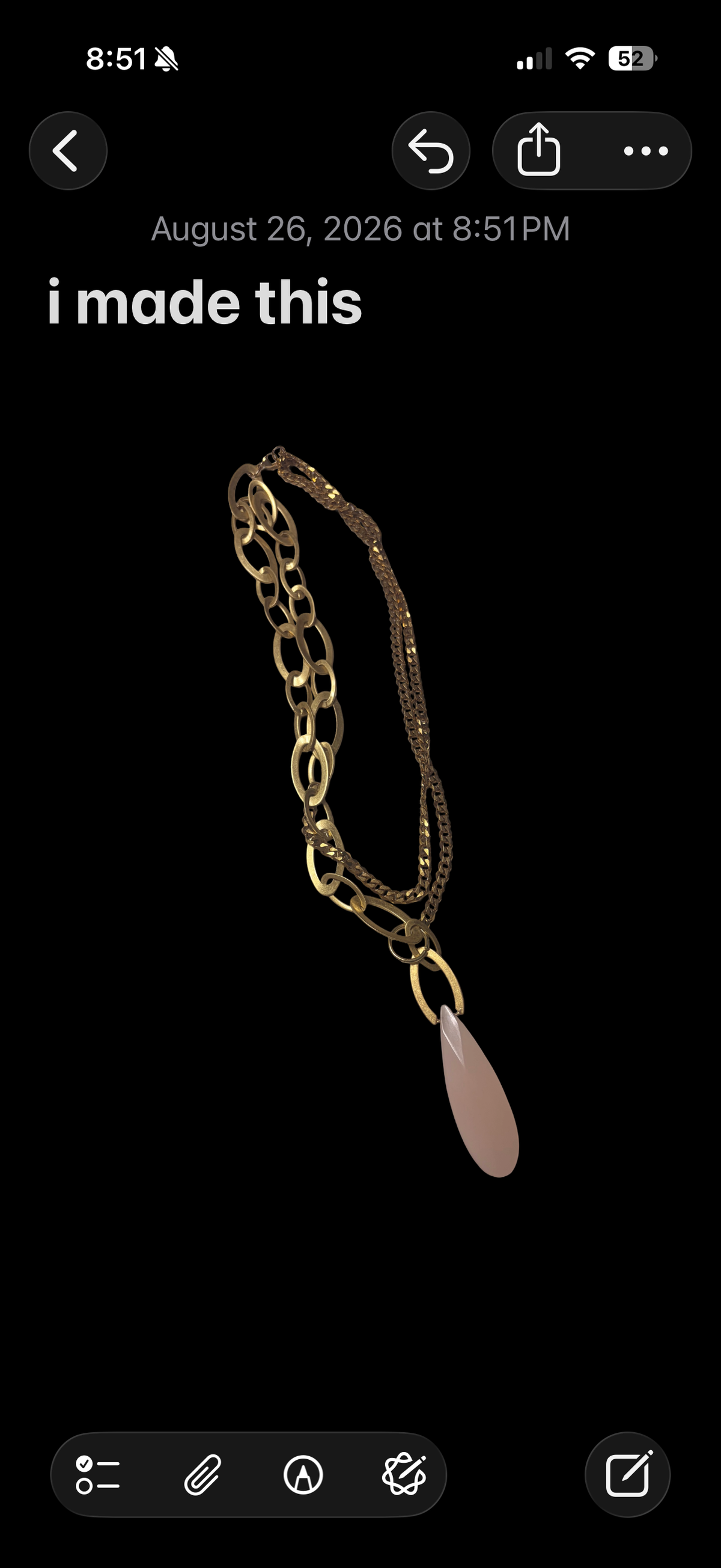 Blush Teardrop Mixed Chain Necklace