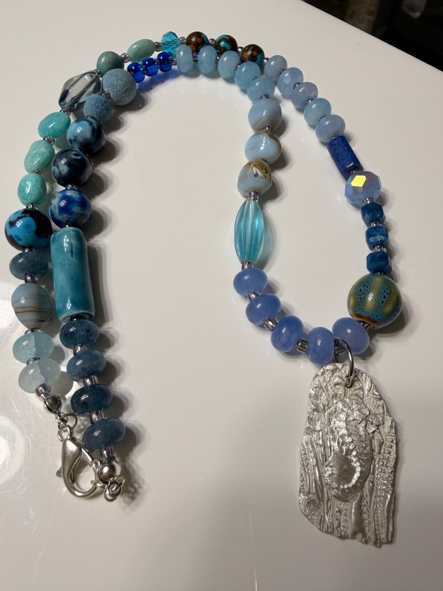 By the sea sterling sliver charm necklace