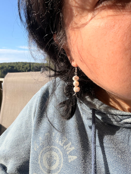 Vintage Pearl Earrings | Sterling Silver