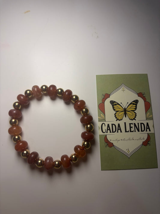 Golden Glow Bracelet – Amber & Gold Beads