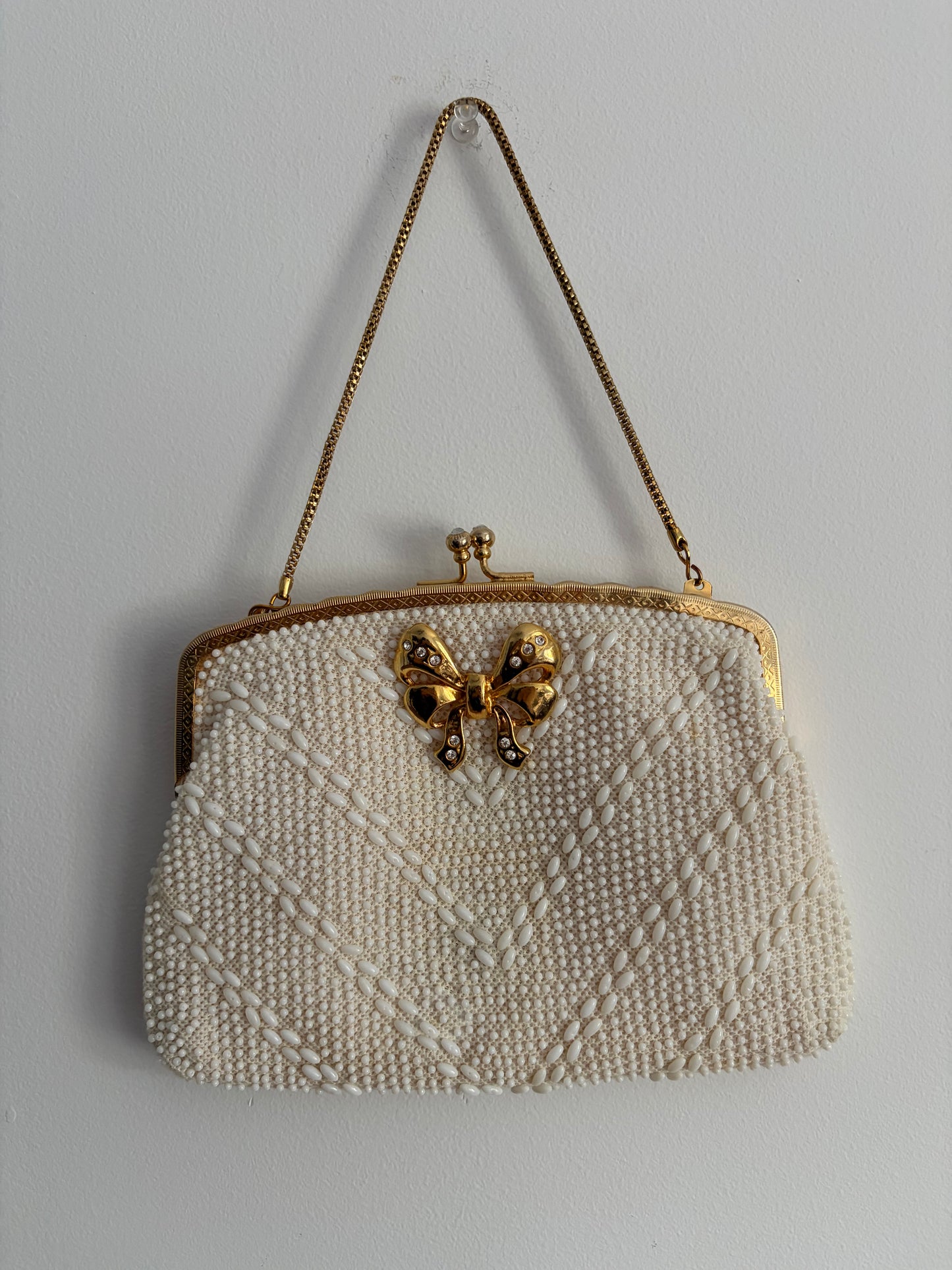 Vintage Pearl Bow Evening Bag