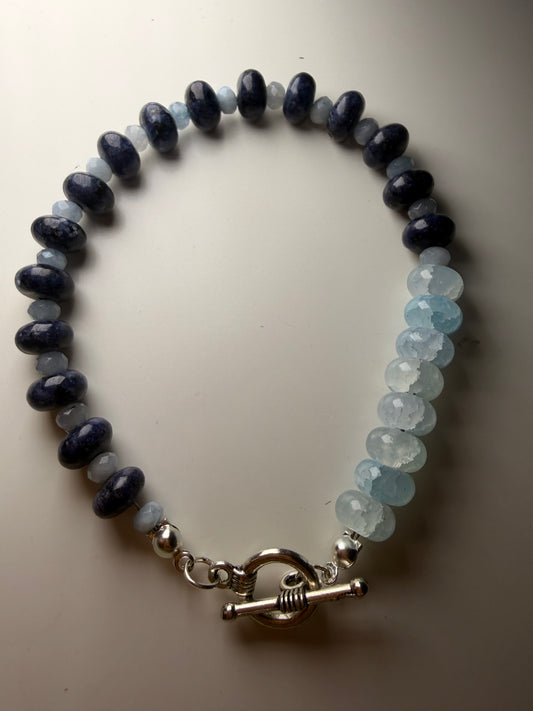 Evening Tide Bracelet – Blue Sodalite & Aquamarine