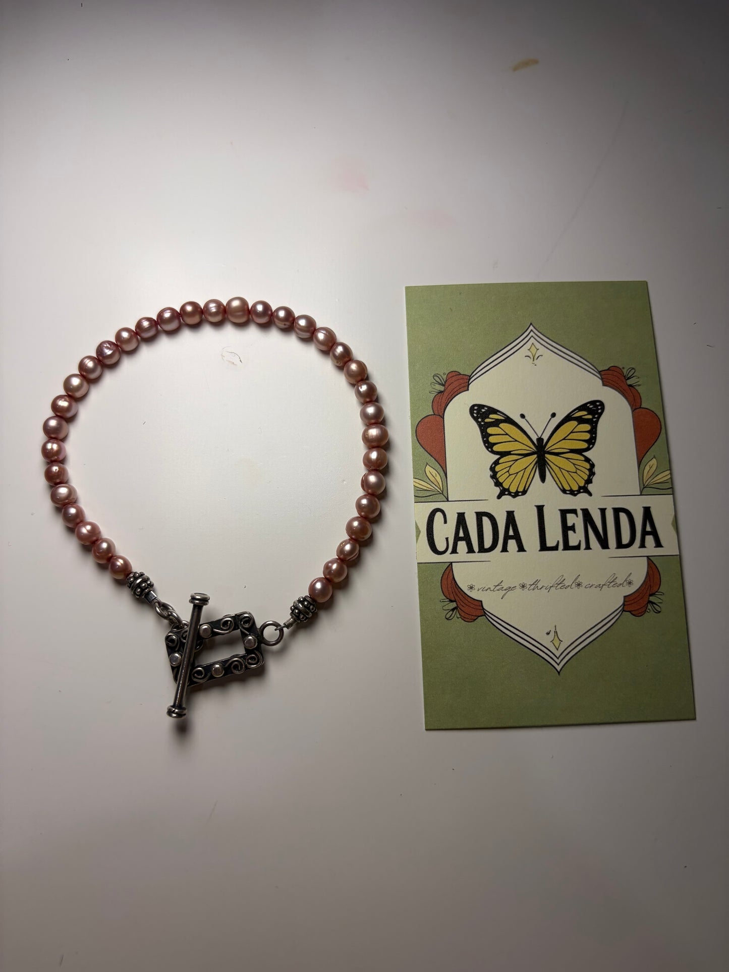 Blush Pearl Bracelet – Freshwater Pearls & Sterling Toggle