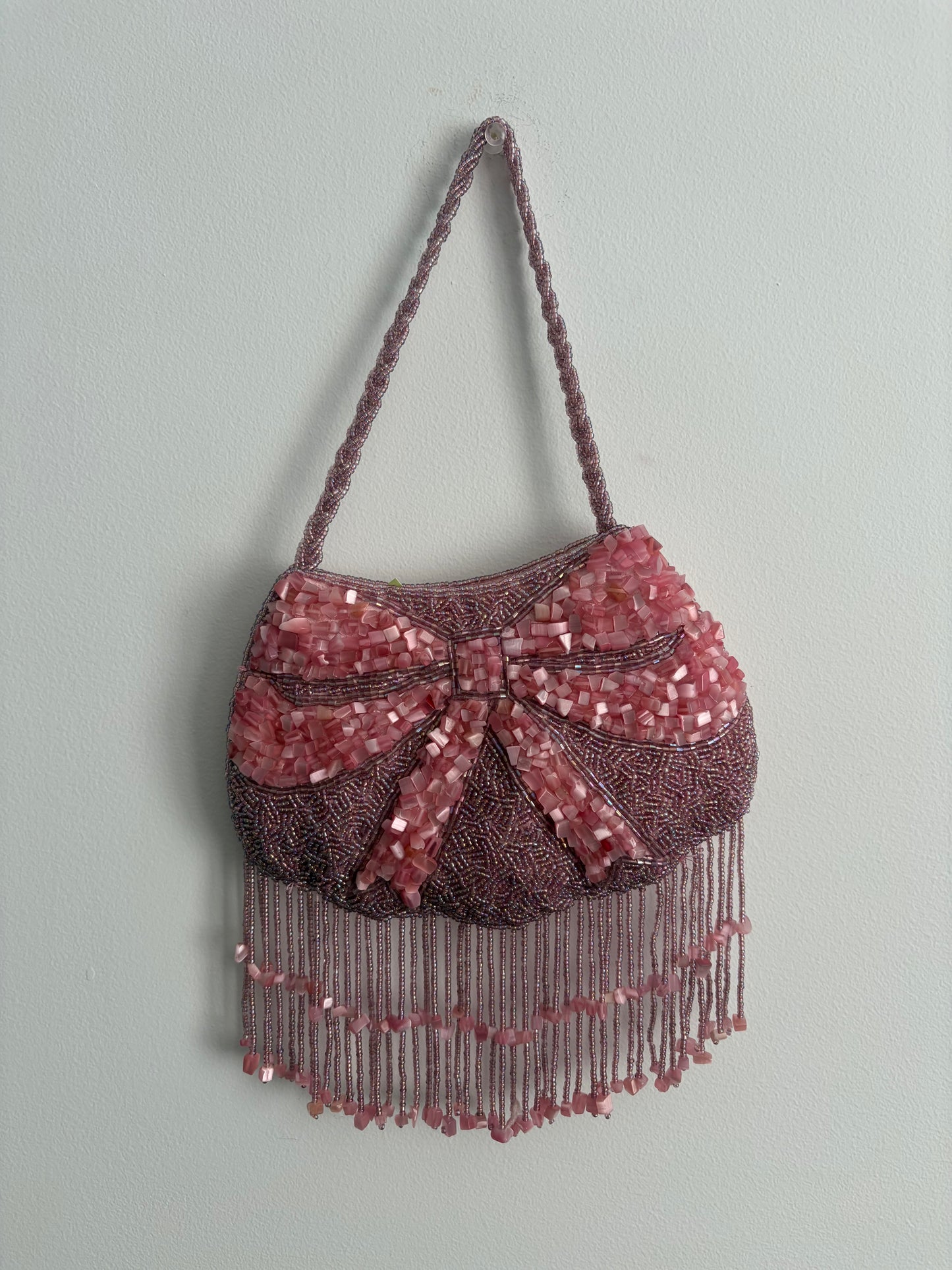Pretty In Pink Inspired Vintage Beaded Bow Purse