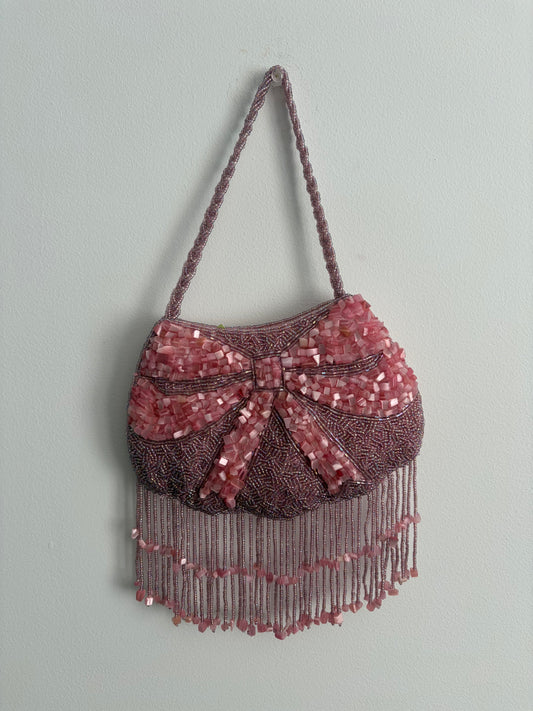 Pretty In Pink Inspired Vintage Beaded Bow Purse