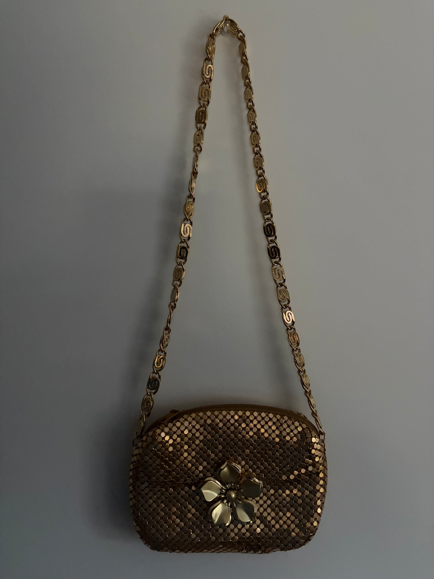 Golden Mesh Flower Bag