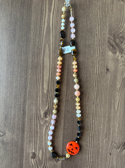 Alittle Pumpkin Glow Gemstone Necklace