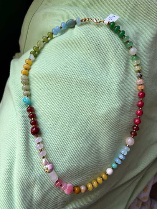 Rainbow Whispers Gemstone Necklace