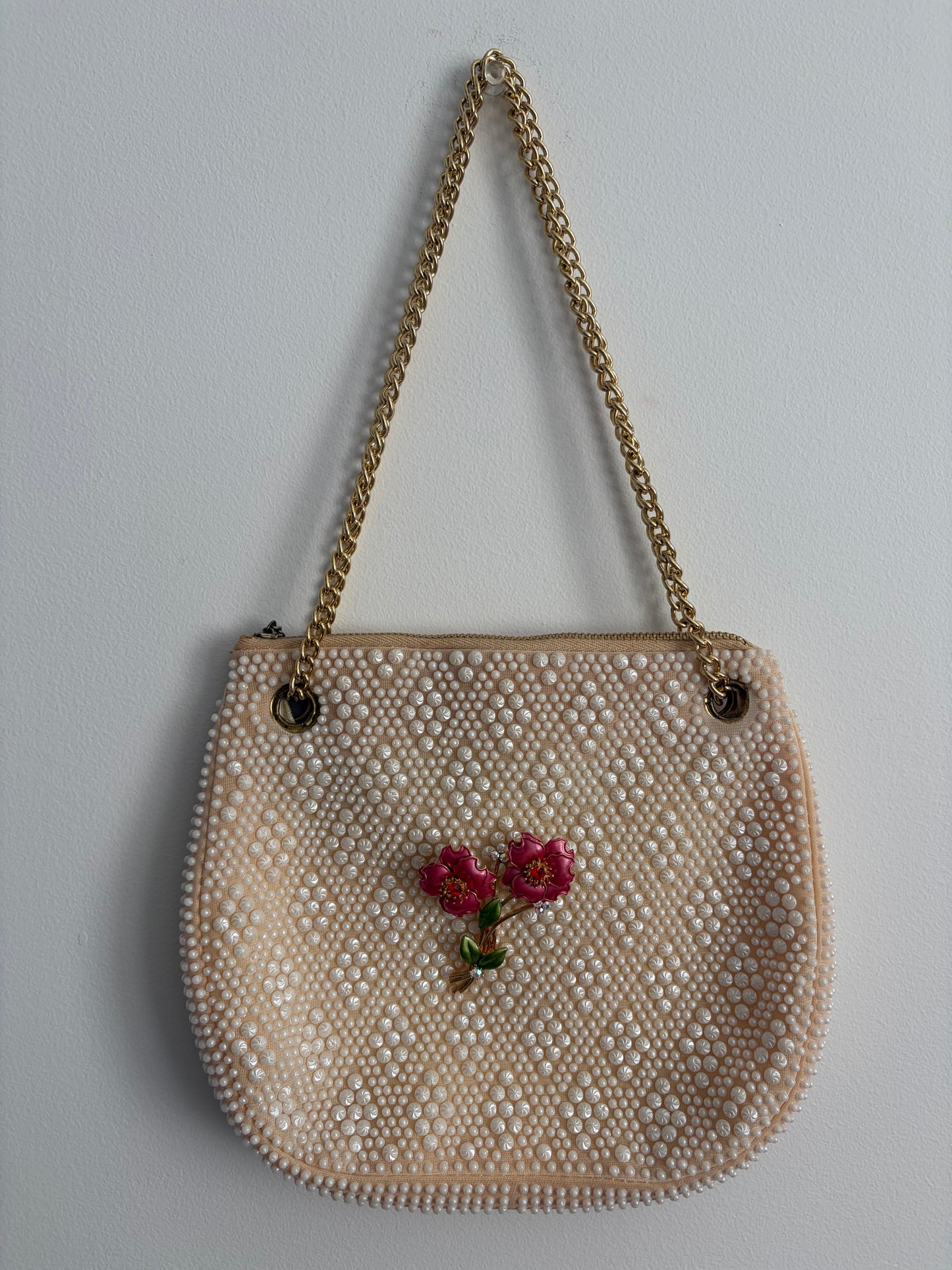 Vintage Pearl Blossom Handbag
