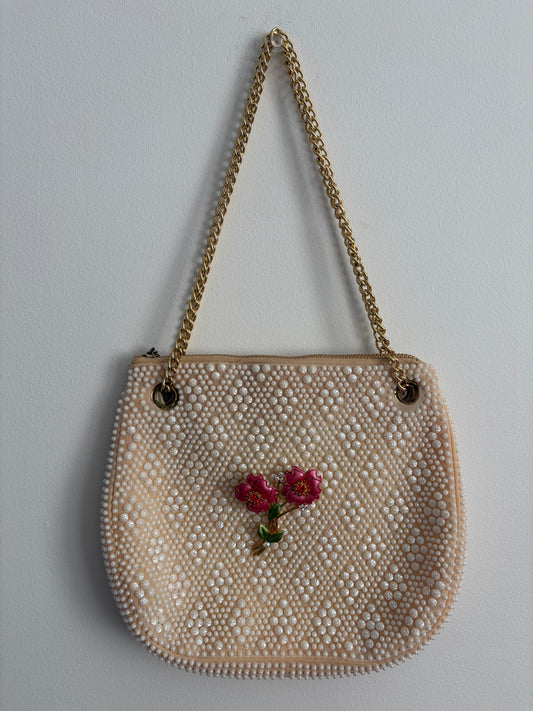 Vintage Pearl Blossom Handbag